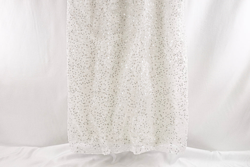 Off-White Chantilly Beaded Sequin Bridal Lace