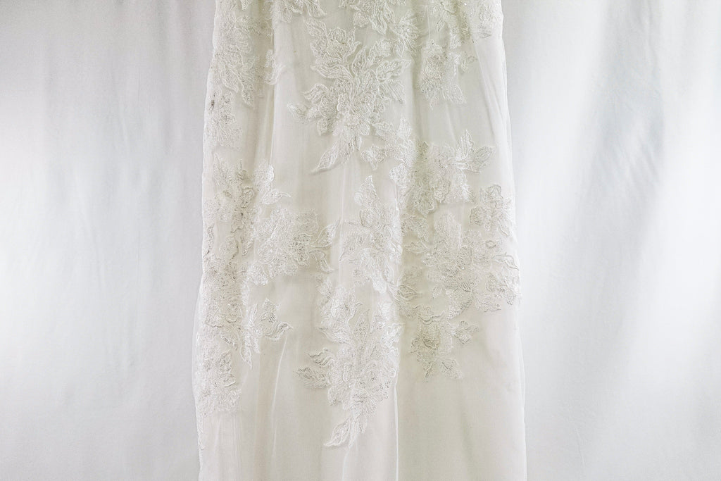 Off-White Sequin Bridal Lace