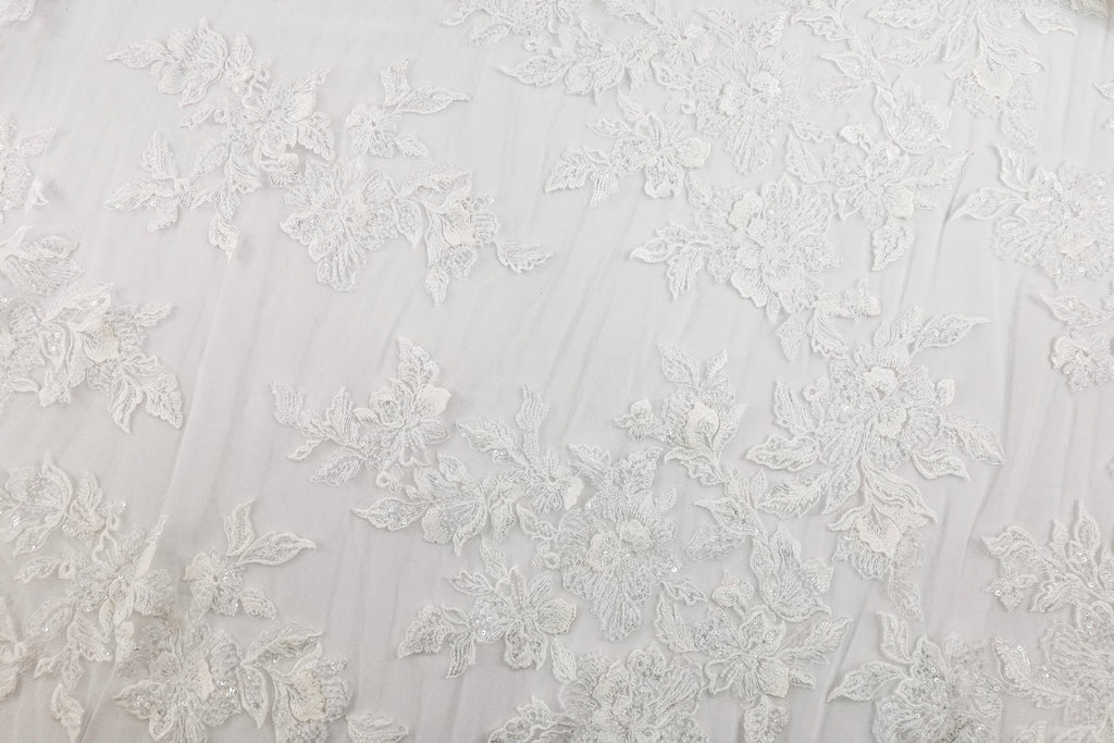 Off-White Sequin Bridal Lace
