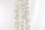 Off-White Sequin and White Gold Beaded Bridal Lace