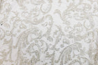 Off-White Sequin and White Gold Beaded Bridal Lace