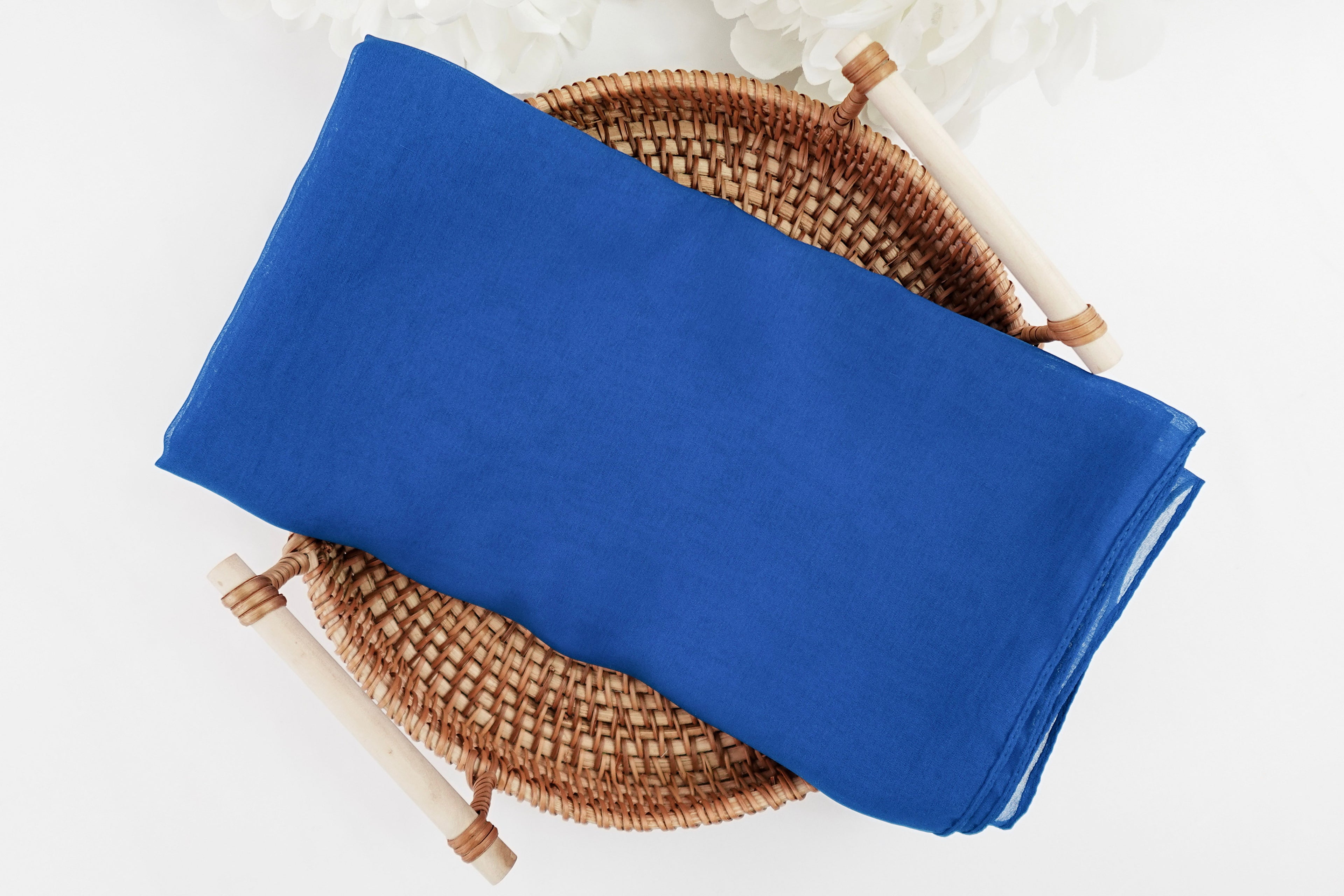 Royal Blue Solid Square Scarf