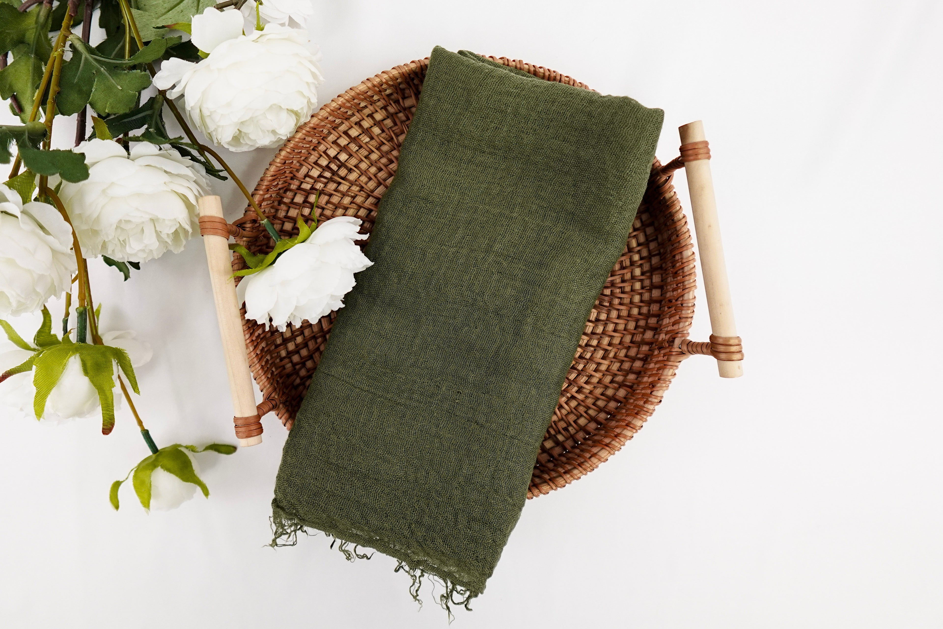 Light Olive Gauze Scarf