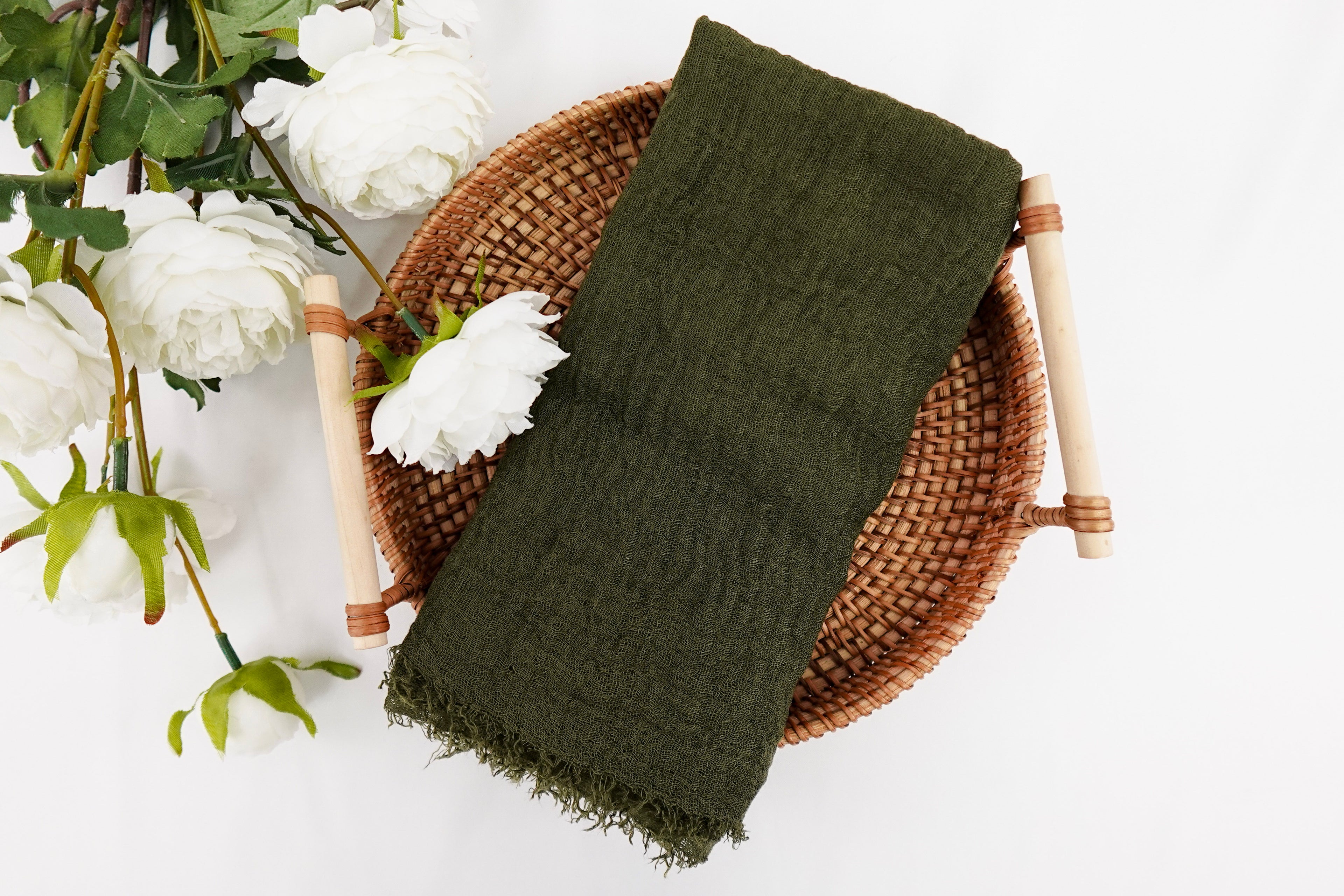Olive Gauze Scarf