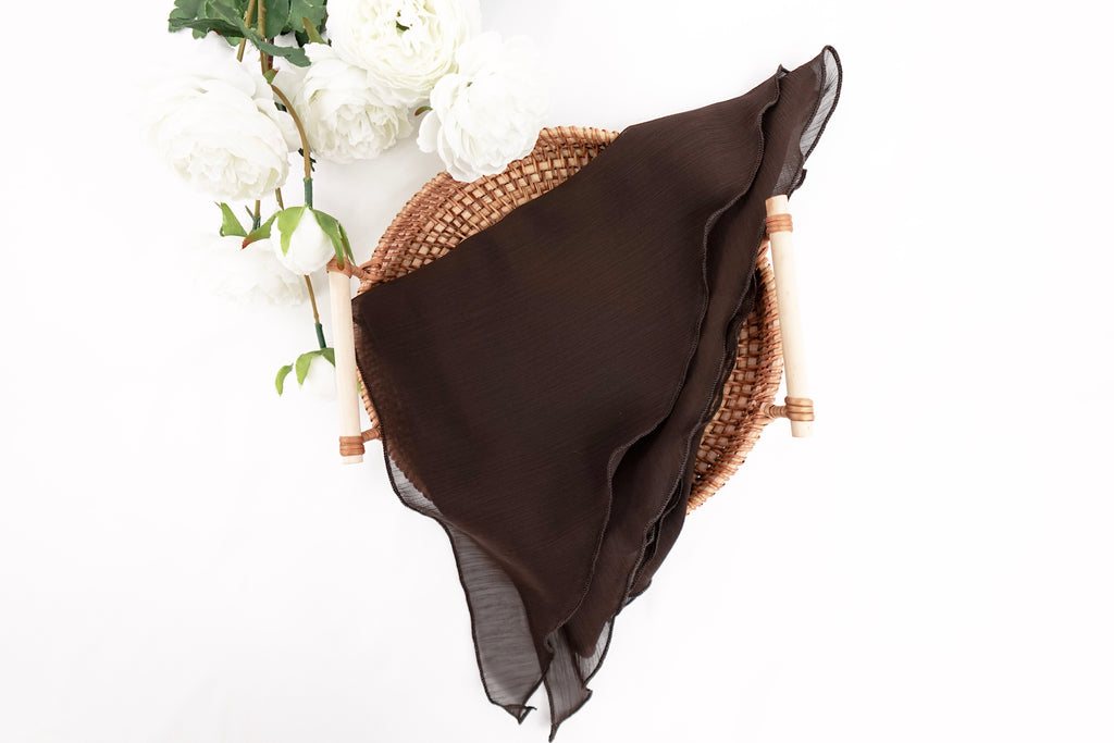 Chocolate Brown Solid Triangle Scarf