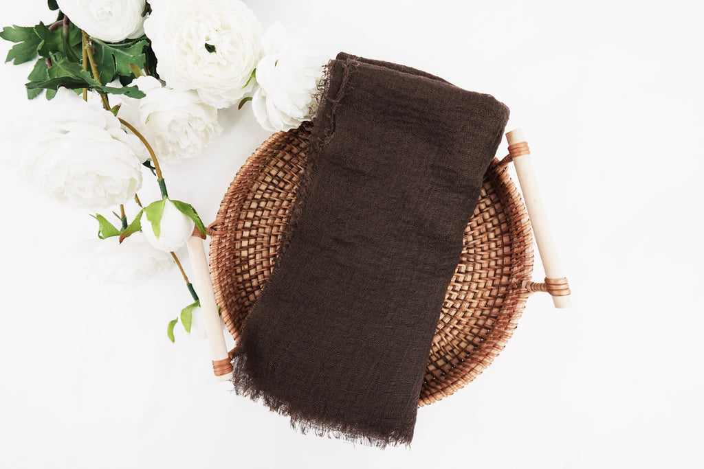 Chocolate Brown Gauze Scarf
