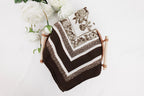 Chocolate Brown Soft Printed Church Scarf