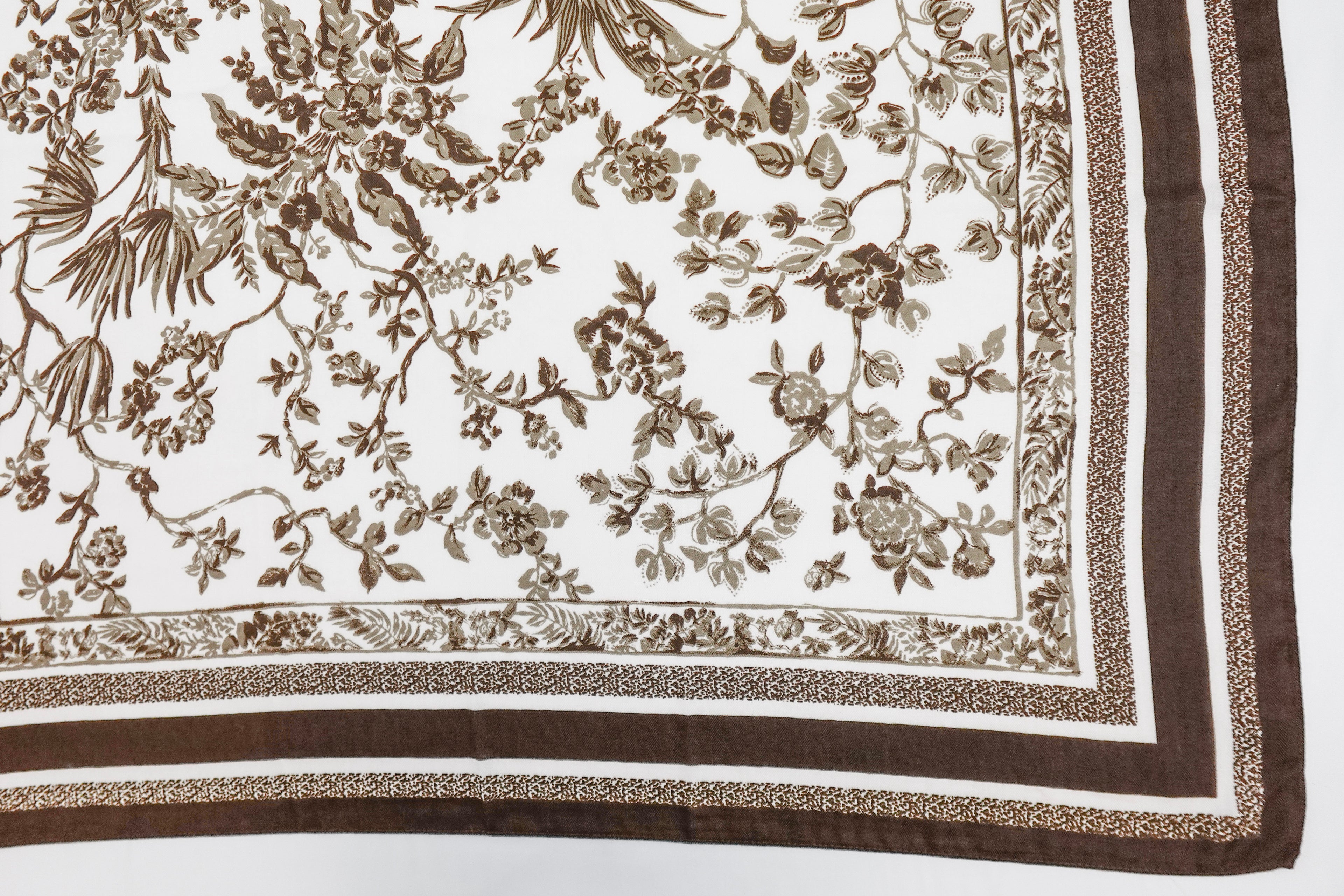 Chocolate Brown Soft Printed Church Scarf