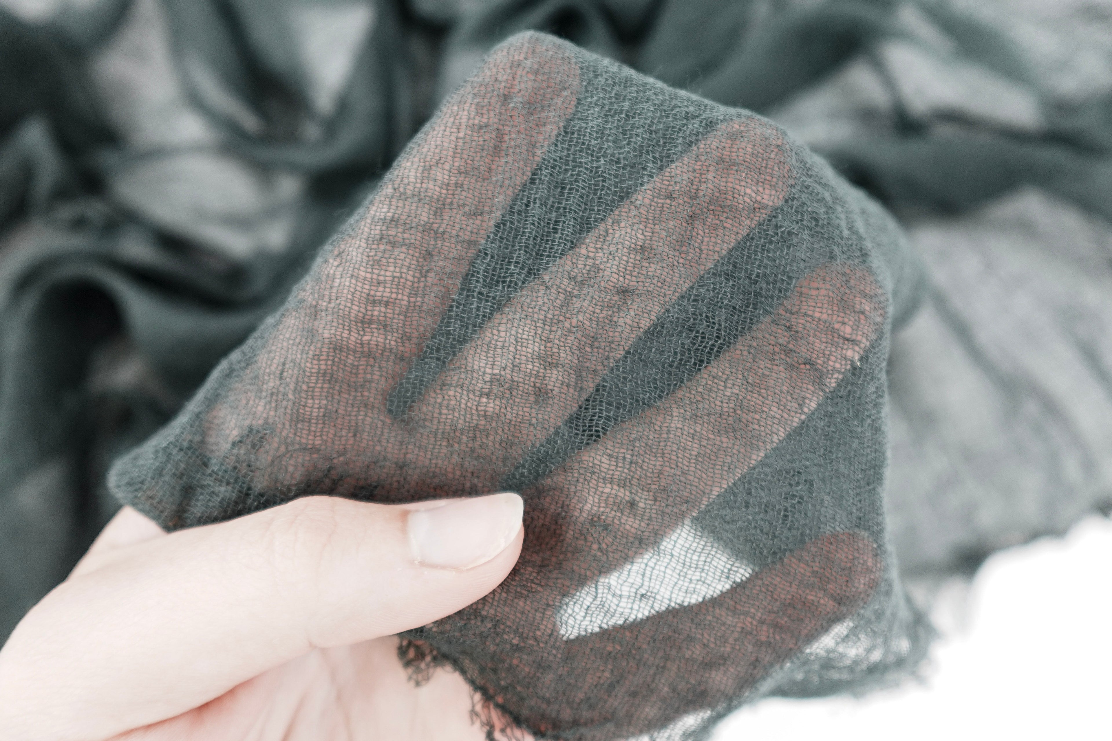 Slate Green Gauze Scarf