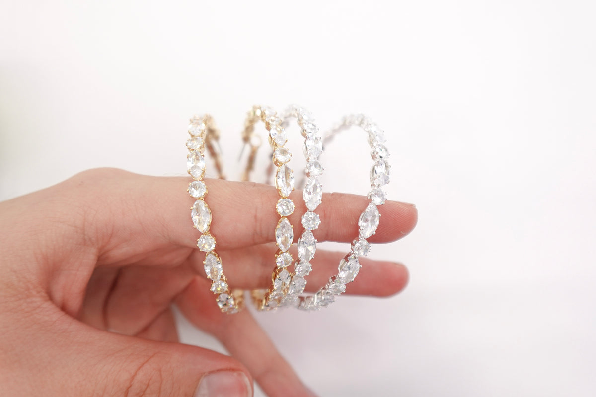 Cubic Zirconia Hoop Earrings